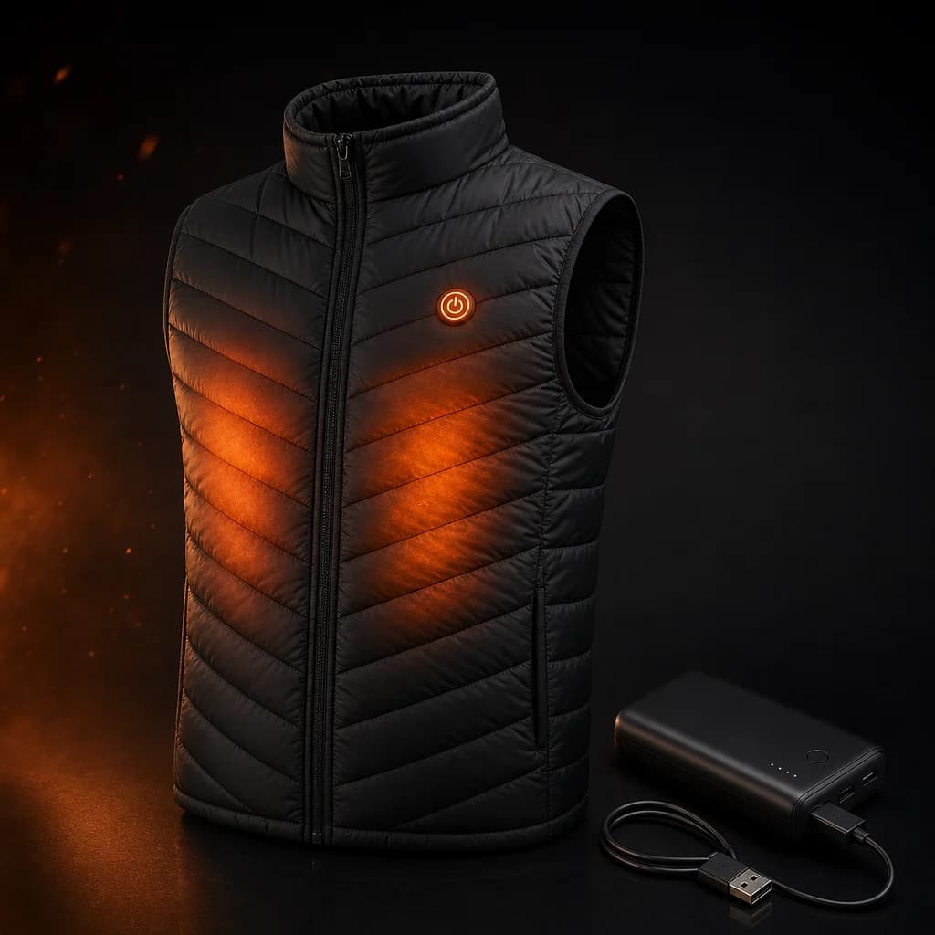 ThermiVest heated vest with its free USB power bank included